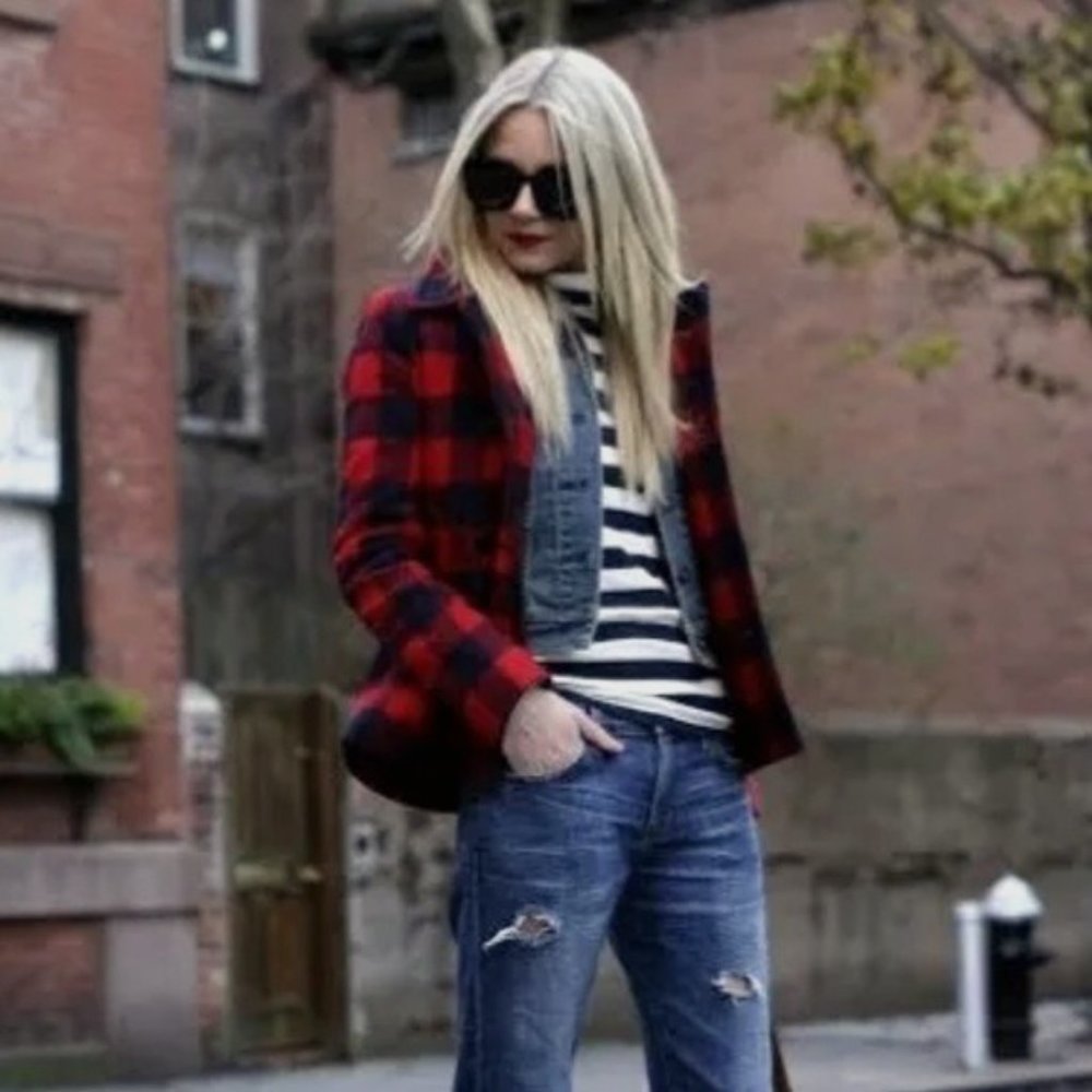 J. Crew Buffalo Plaid Wool Coat